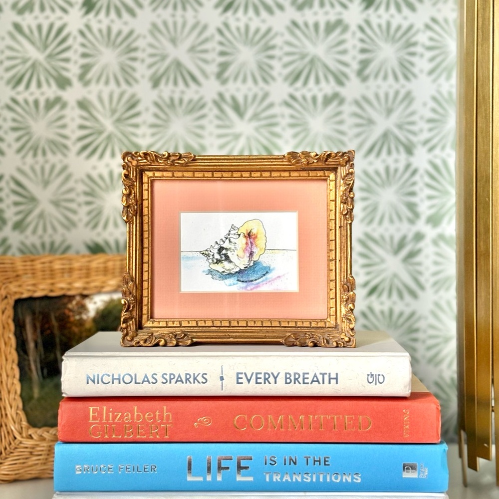 Gold Framed Seashell Art